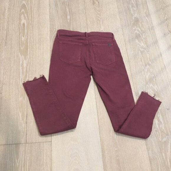 JOE'S Love Colors Cranberry Skinny Jeans Stretch Raw Hem Mid-rise 27 - Picture 3 of 8
